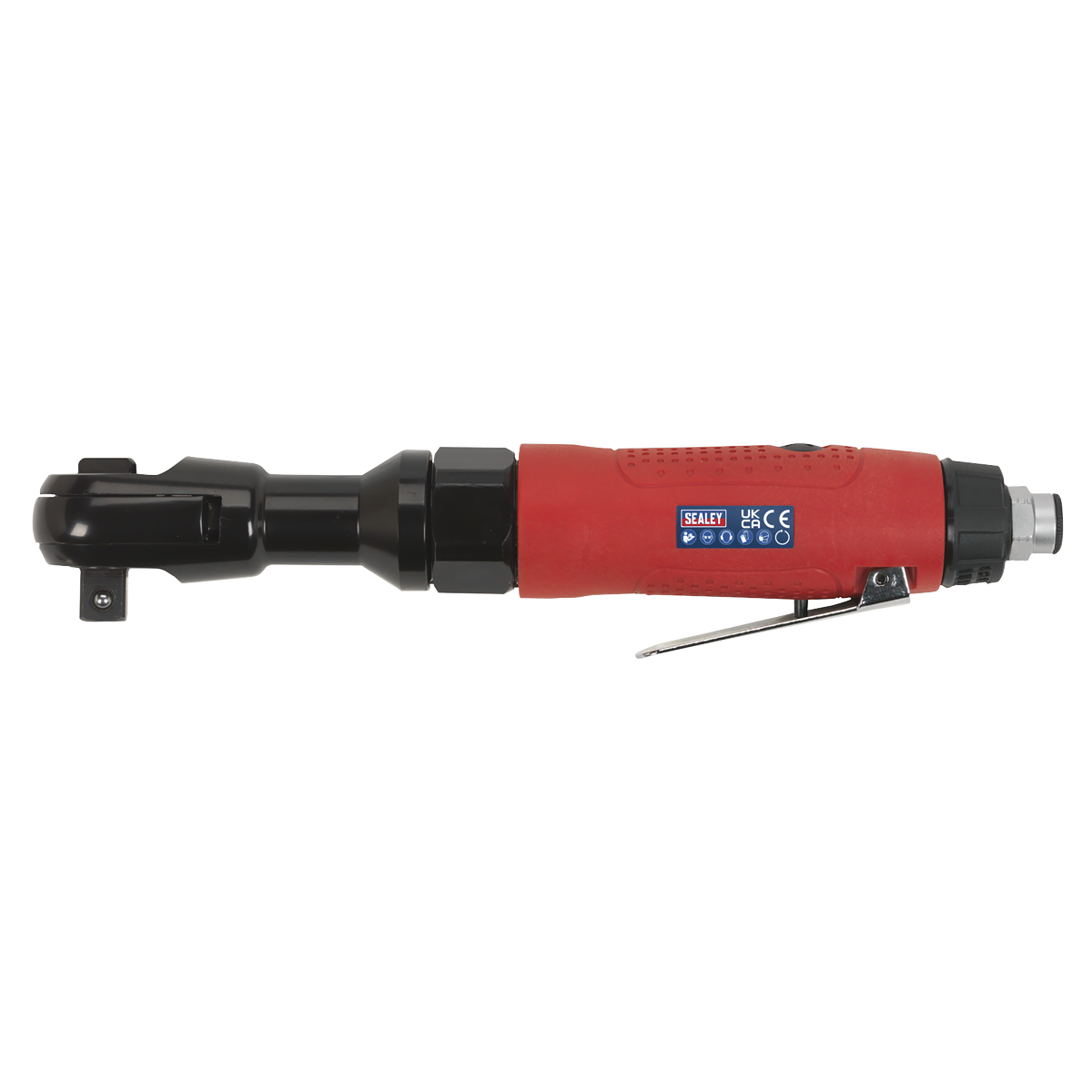 Sealey Air Ratchet Wrench With Textured Grip 1/2" Square Drive Red/Black GSA21