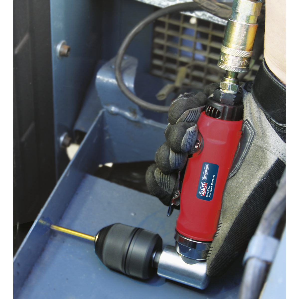 Sealey Air Angle Drill With 10mm Keyless Chuck Contoured Composite Handle GSA231