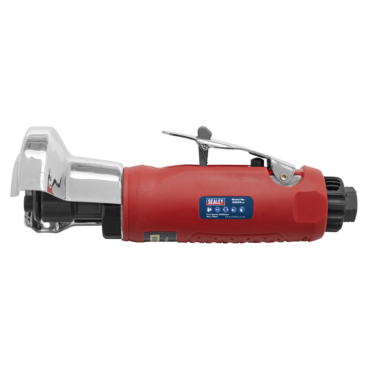 Sealey Ø75mm Air Cut-Off Tool With Contoured Handle & Metal Disc Guard GSA25