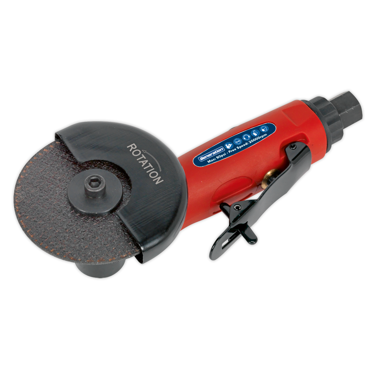 Sealey 75mm Straight Air Cut-Off Tool With 4-Position Air Valve 20000rpm GSA26