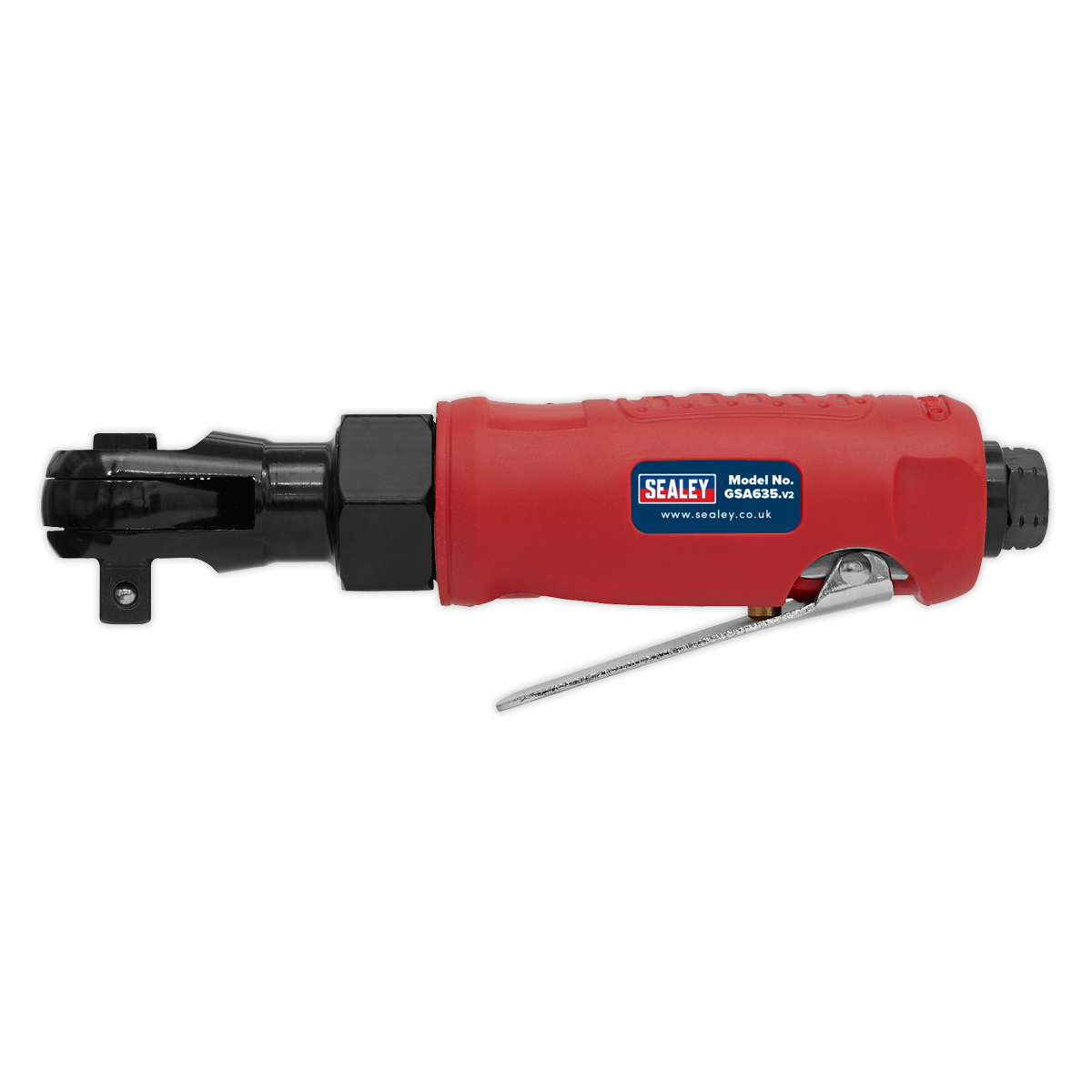 Sealey Compact Air Ratchet Wrench Contoured Handle 3/8" Square Drive GSA635