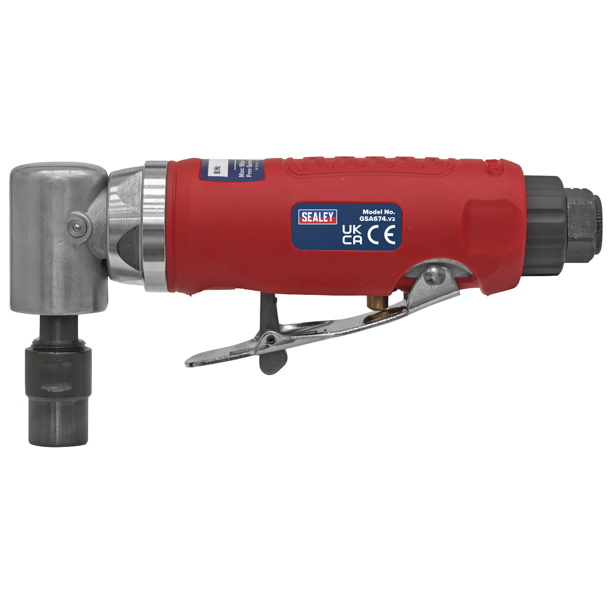 Sealey Air Die Grinder 90° Angle Lightweight Aluminium Alloy Housing GSA674