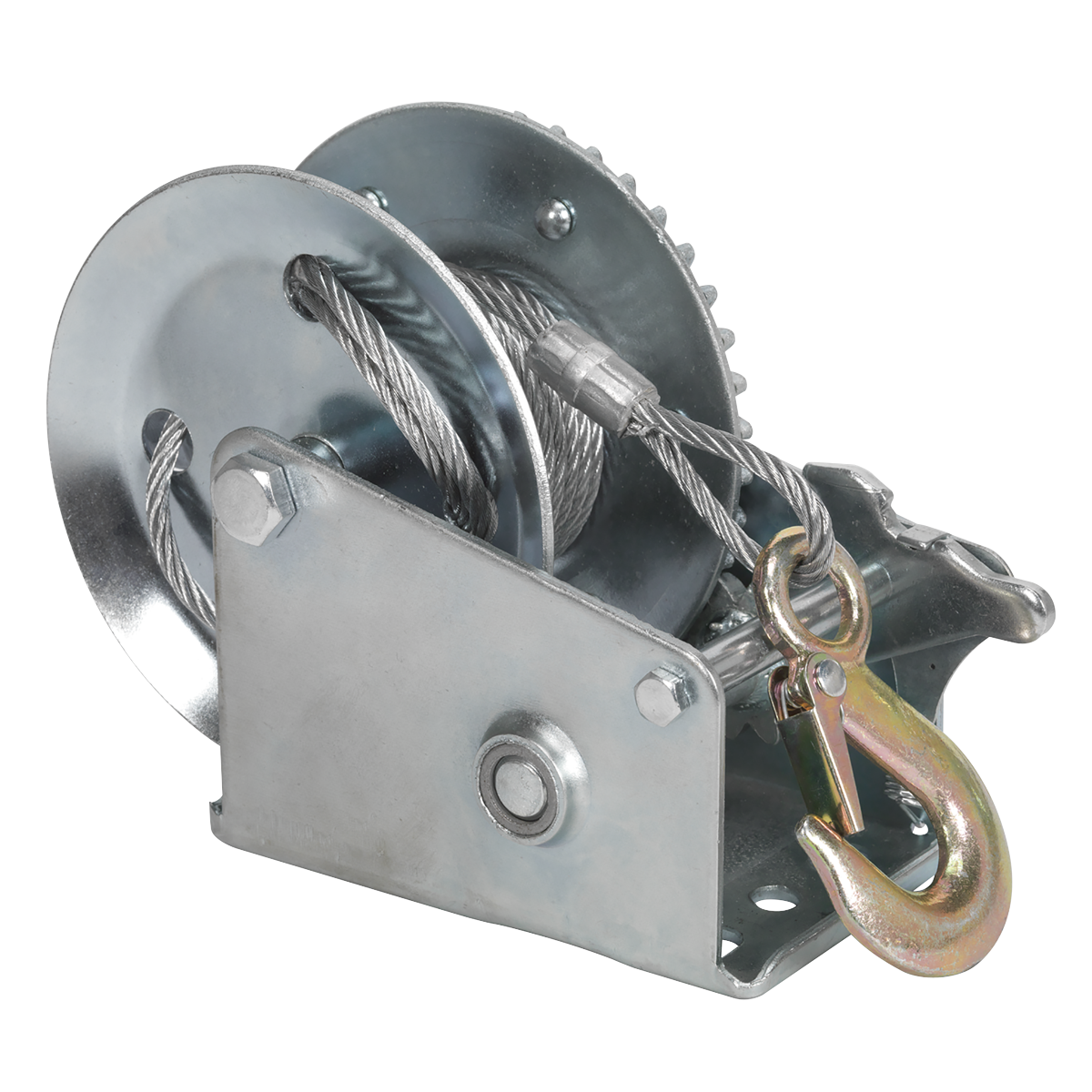 Sealey Geared Hand Winch With 10m Cable Manual Brake 540kg Capacity GWC1200M