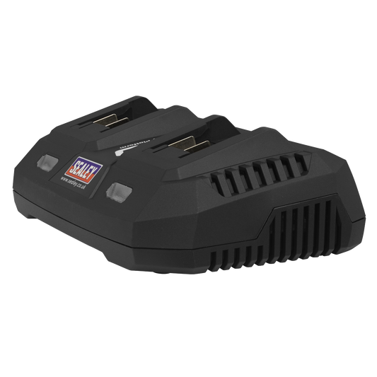 Sealey Battery Charger Mains Dual 20V SV20 Series Li-Ion LED Indicator CP20VMC2
