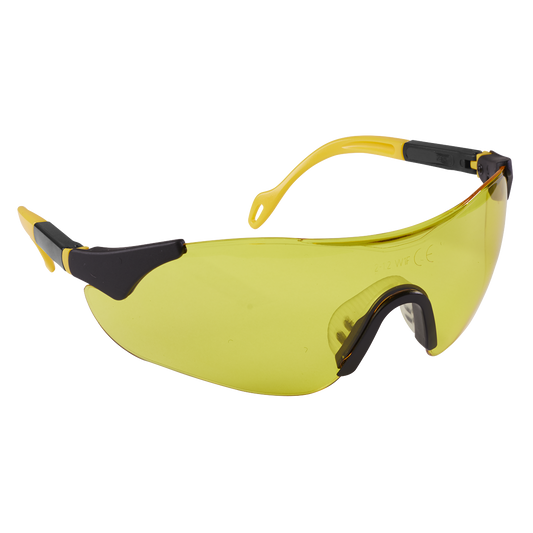 Sealey Sports Style High-Vison Safety Glasses With Adjustable Arms Eyewear 9212