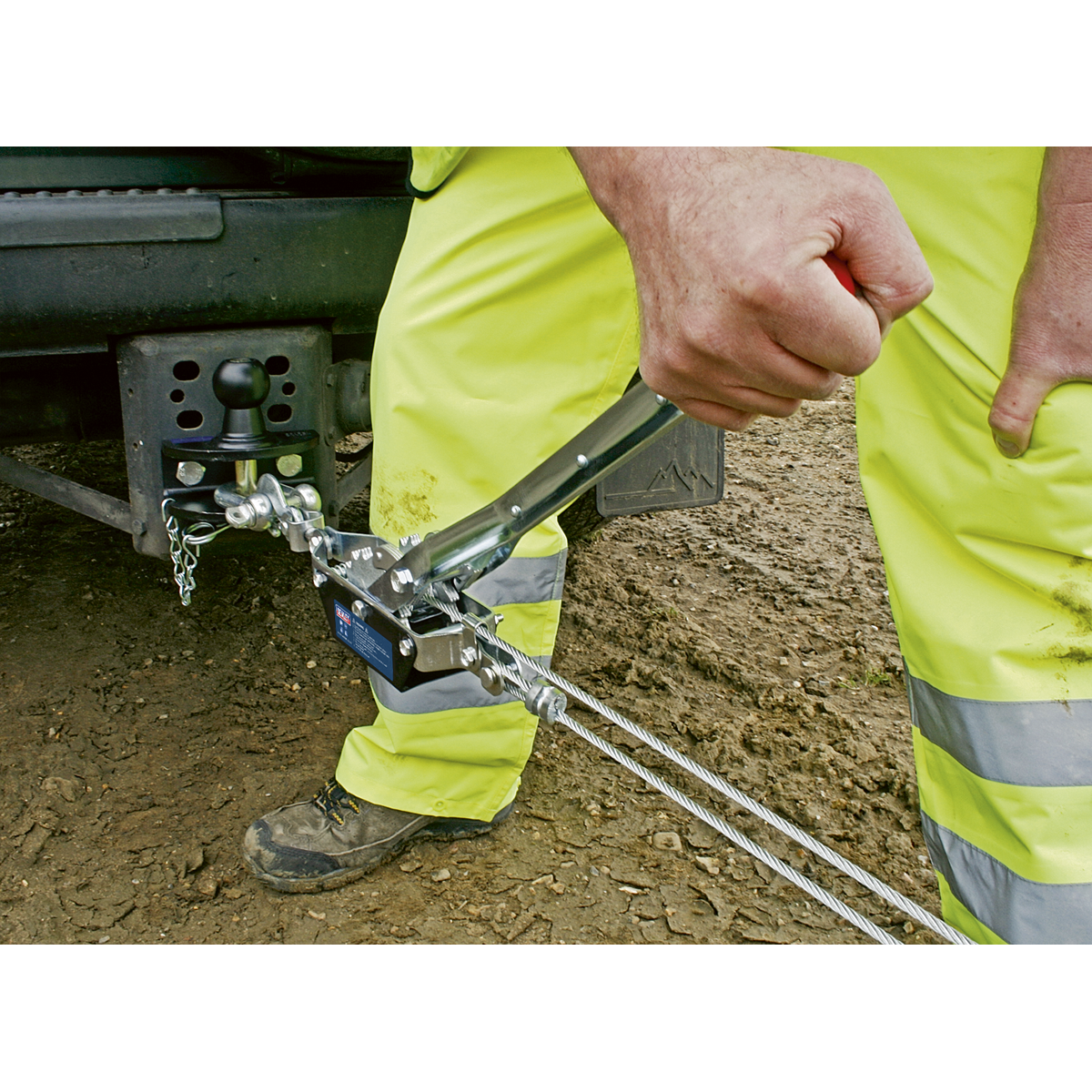 Sealey Hand Power Puller With Ratchet Safety Device 1000kg Capacity HP1000