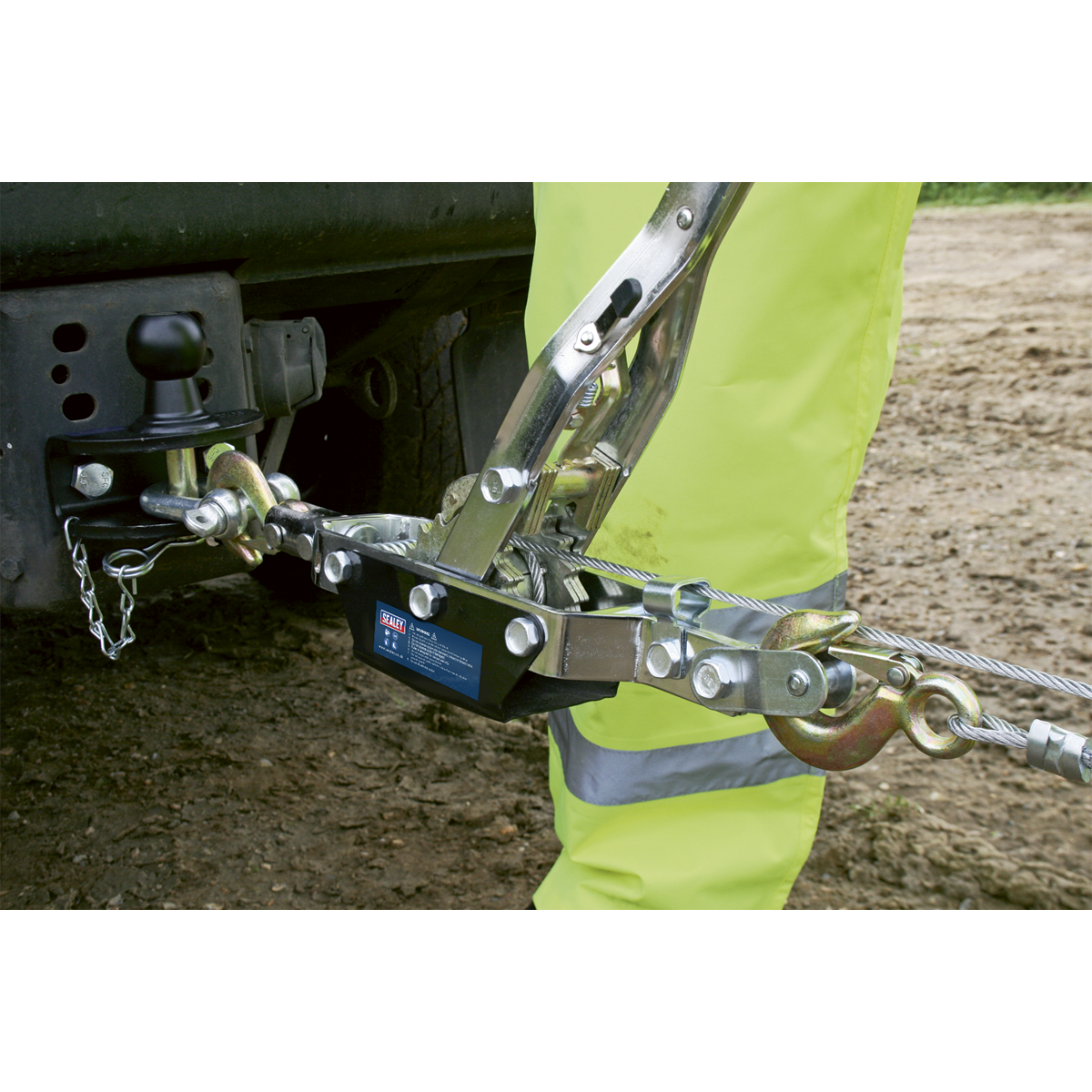 Sealey Hand Power Puller With Ratchet Safety Device 1500kg Capacity HP1500