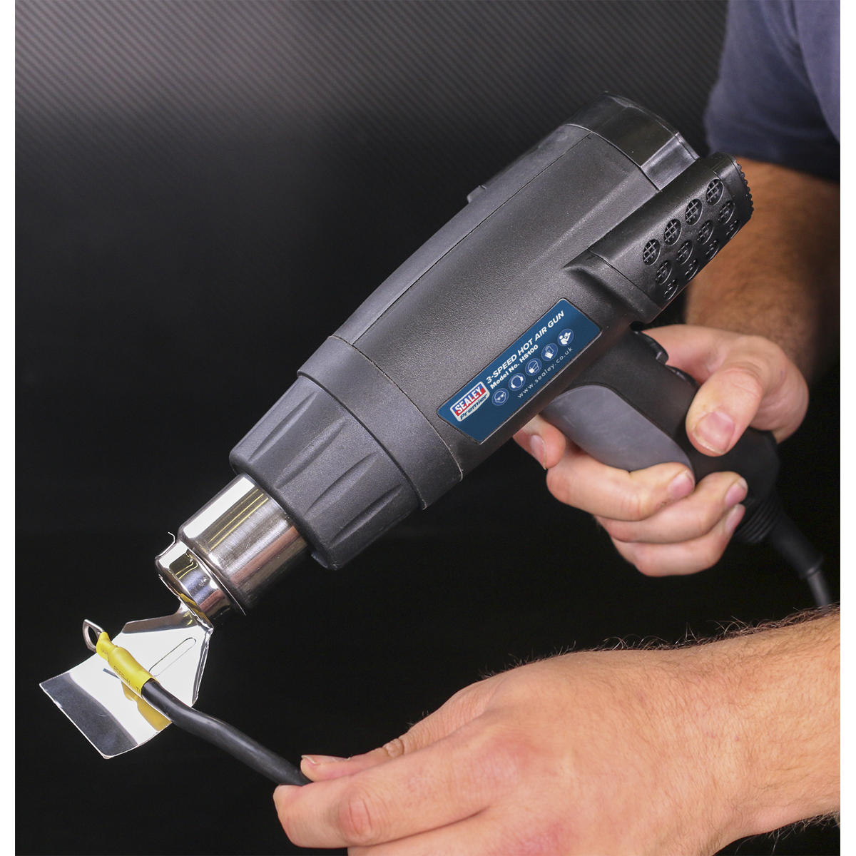 Sealey 1800W 3-Speed Hot Air Gun & Temperature Control Fitted 3-Pin Plug HS100