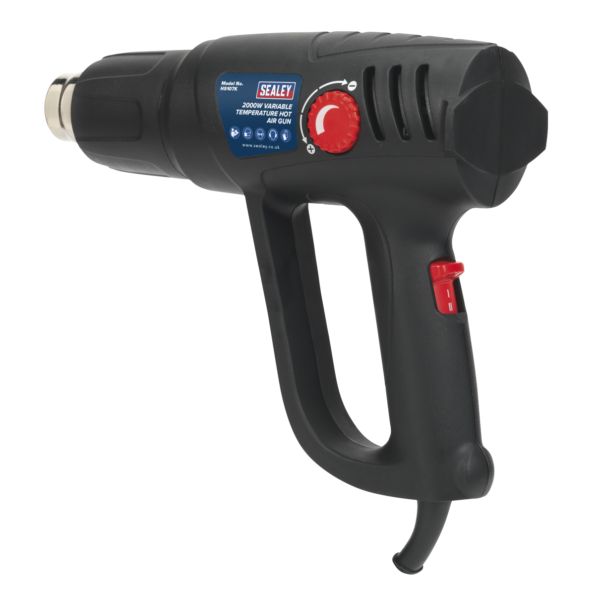 Sealey Variable Temperature Hot Air Gun Kit 2000W 50-450°C/90-600°C HS107K