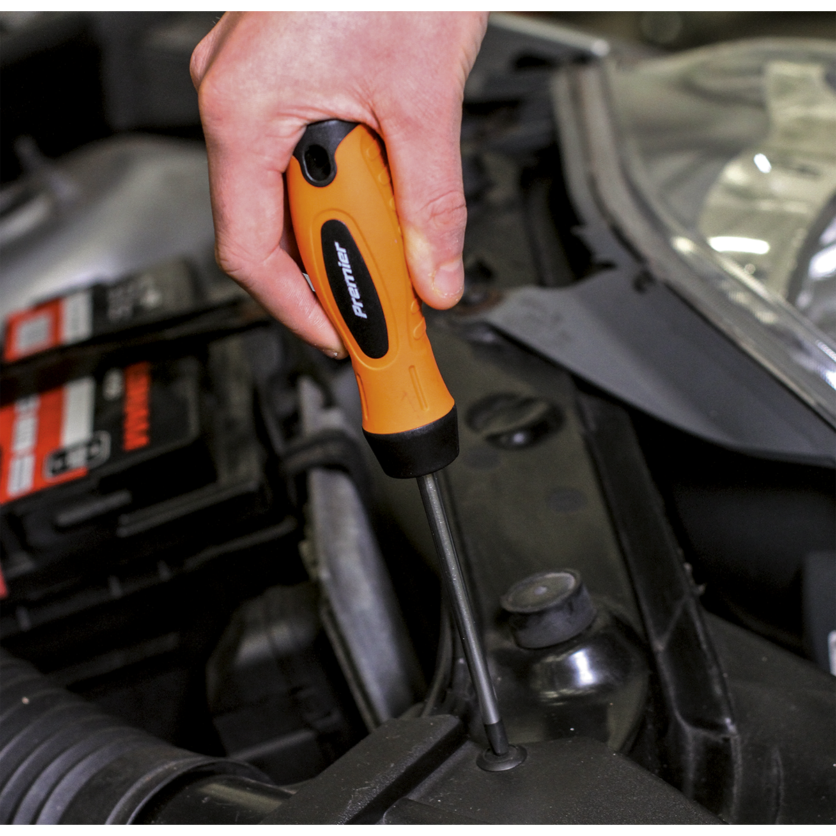 Sealey Screwdriver Set With Ergonomically Shaped Handles 8pc Hi-Vis Orange HV003