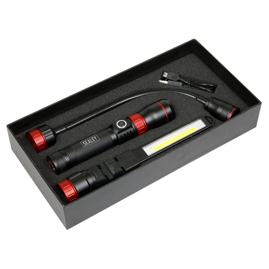 Sealey Interchangeable 3-In-1 COB LED Inspection Lamp Rechargeable LED0131R