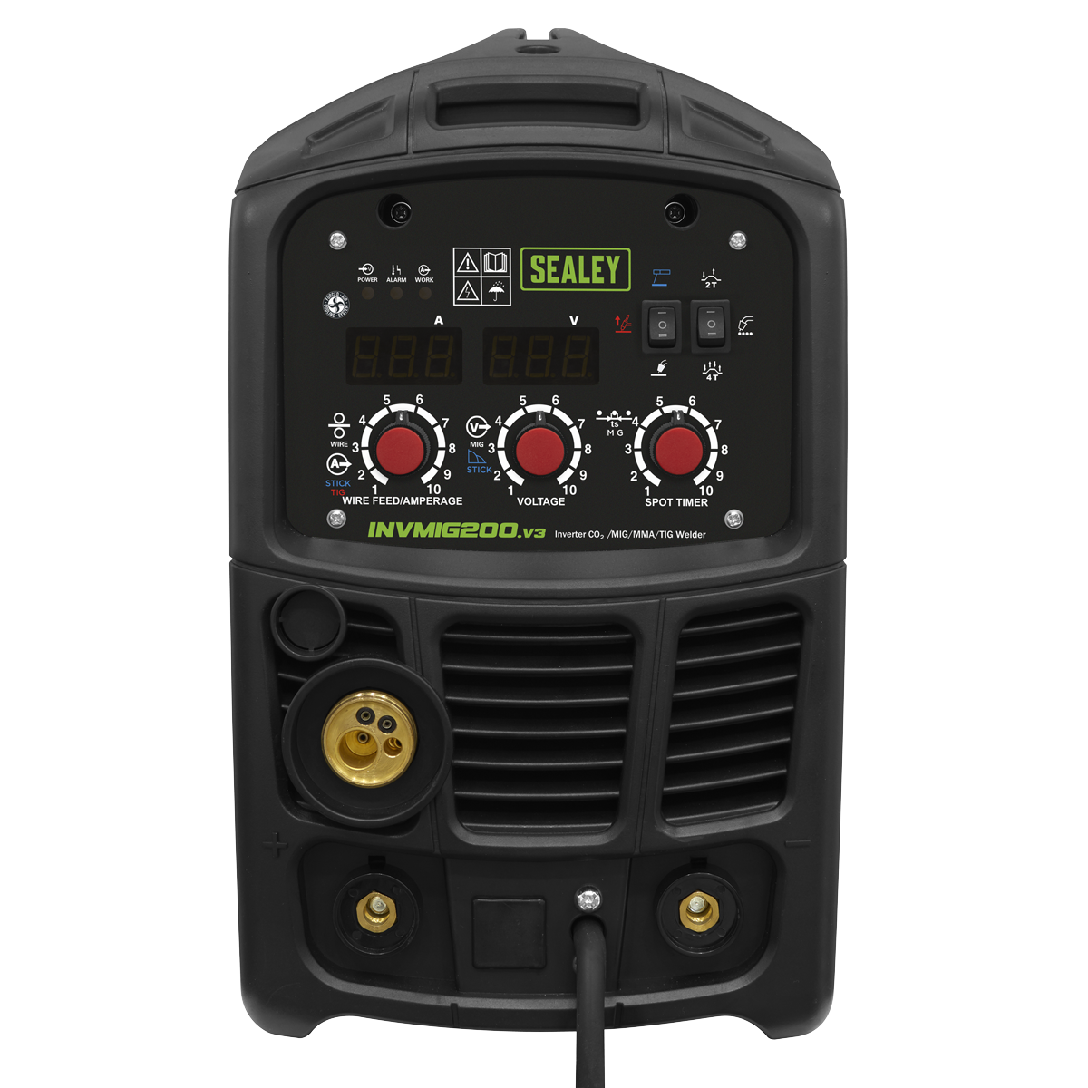 Sealey 200A MIG TIG & MMA Inverter Welder 230V 30A - 200A Black INVMIG200