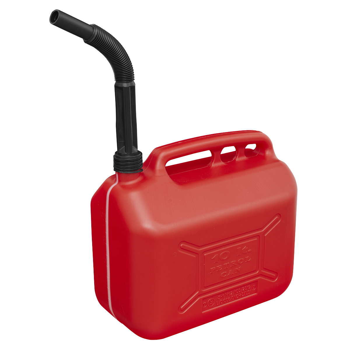 Sealey Plastic Fuel Can Colour-Coded Red For Lead Replacement Fuel 10L JC10PR