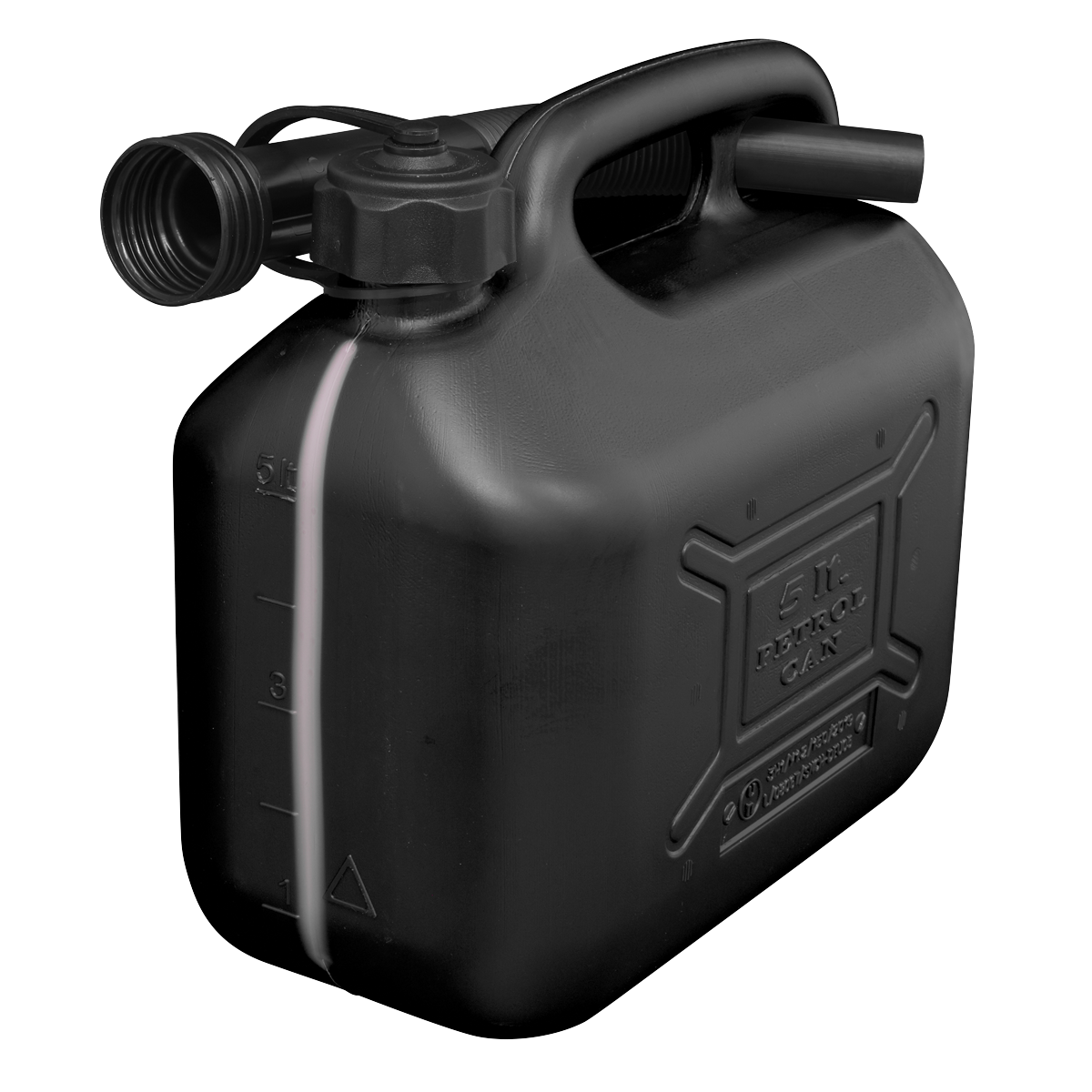 Sealey Plastic Fuel Can Flexible Spout Colour-Coded Black For Diesel 5L JC5B