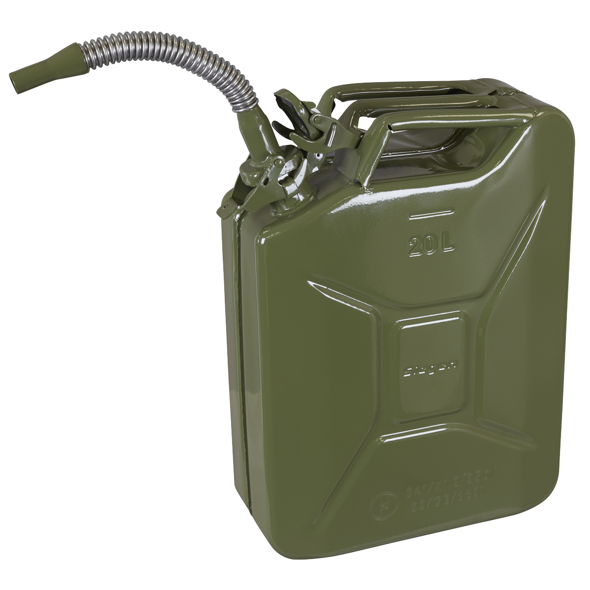 Siegen Jerry Can From 0.8mm Steel With Protective Lining 20L Green JCY20G