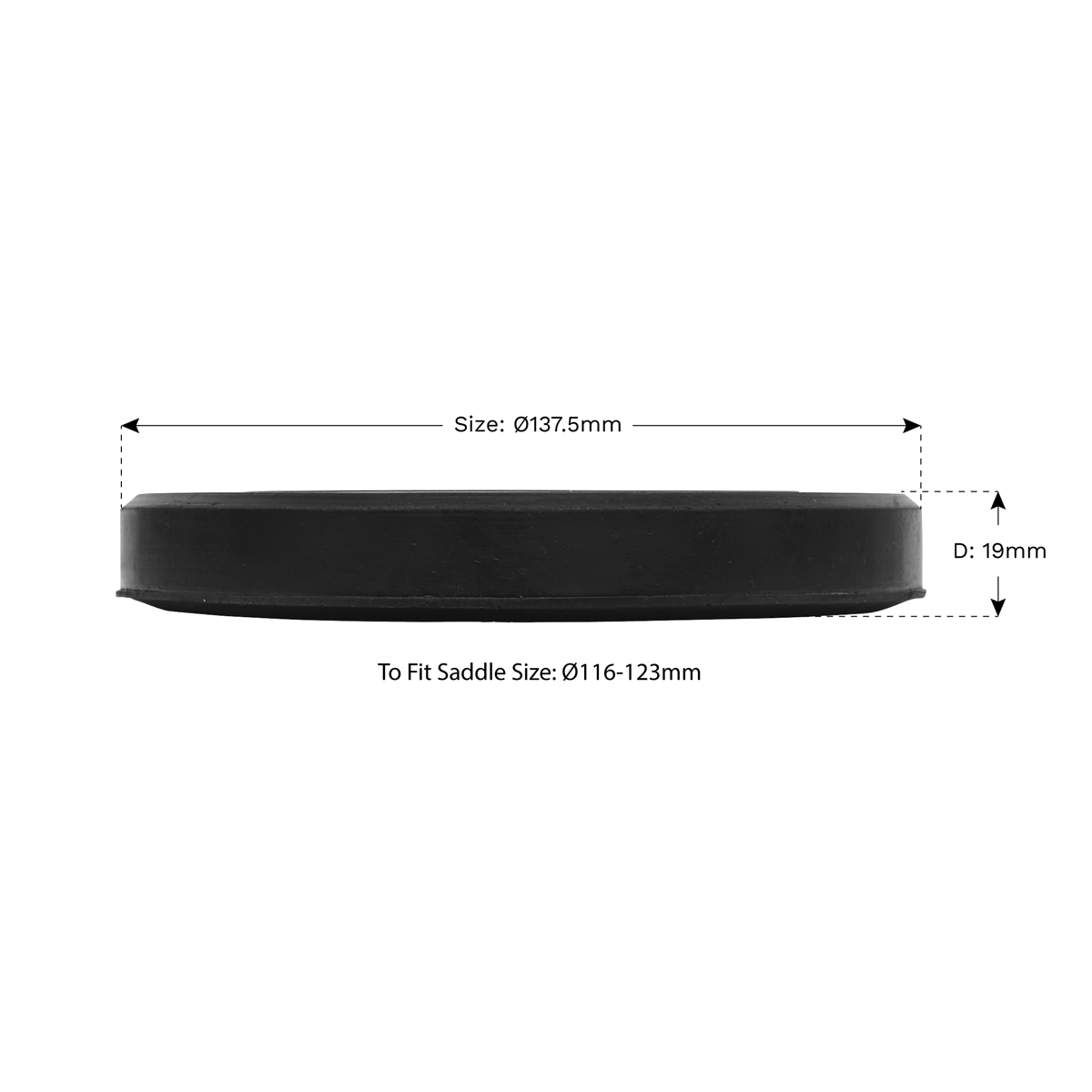 Sealey Safety Rubber Jack Pad Type A Saddle Size: Ø116-123mm - Black JP06