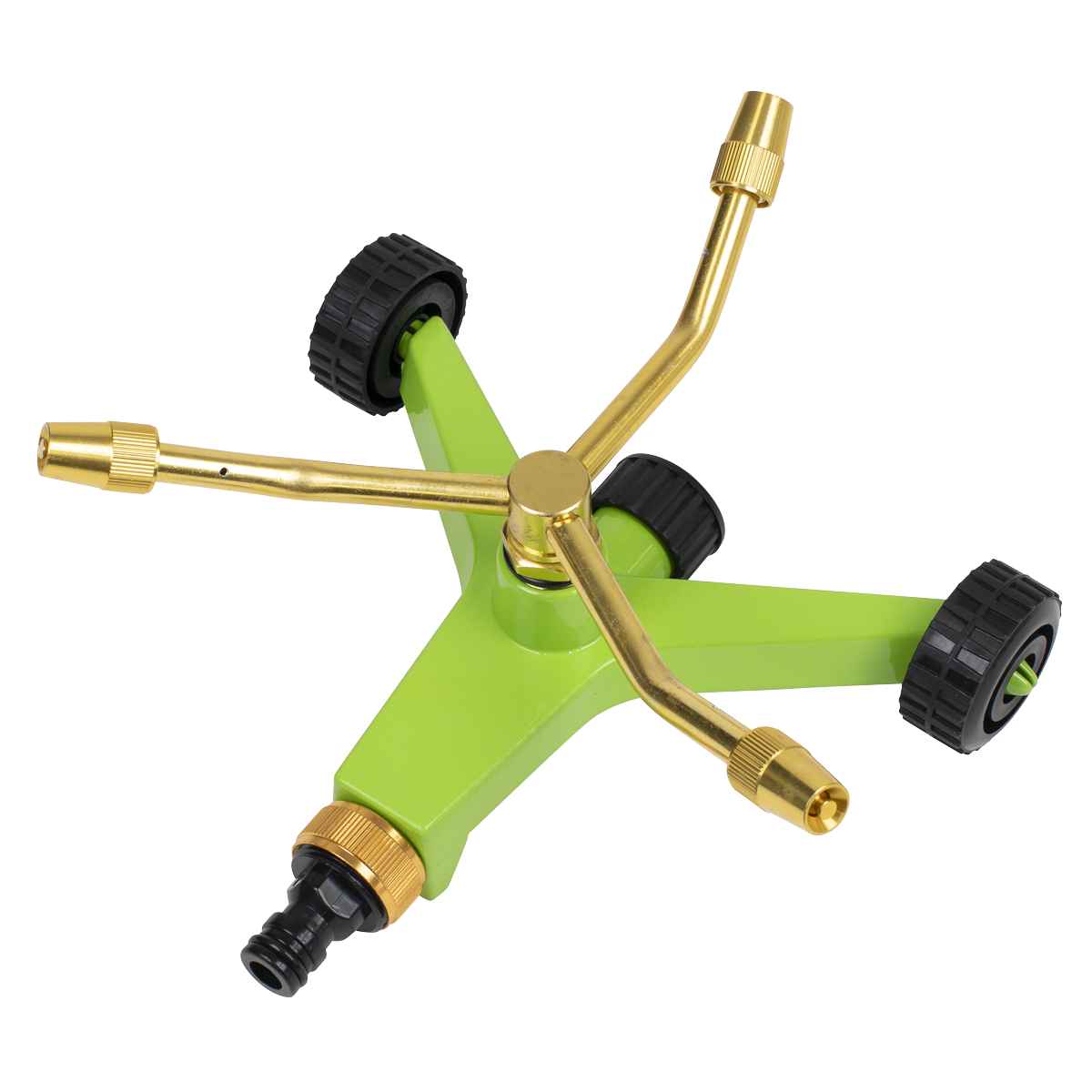 Sealey 3-Arm Brass Sprinkler Ø10m Maximum With Metal Wheeled Base JS2032