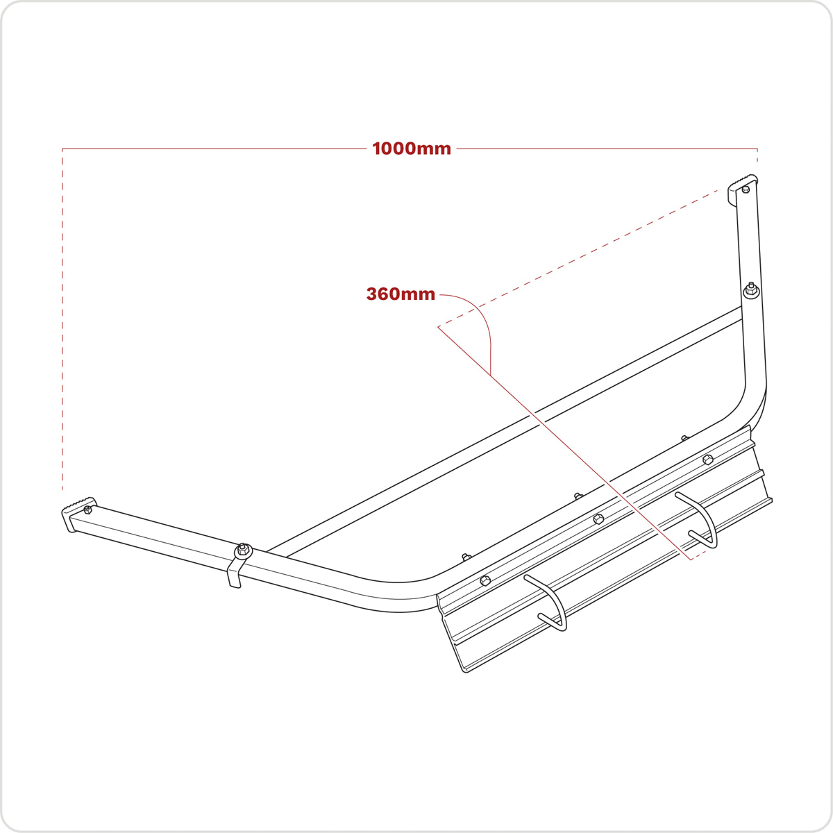 Sealey Ladder Stand Off 360mm Aluminium 1000mm Span Width Rubber Feet LAD002