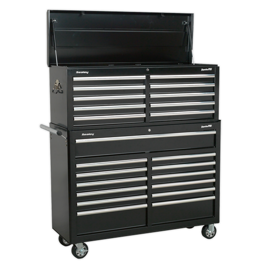Sealey 23 Drawer Tool Chest Combination Ball Bearing Slides Black AP52COMBO2