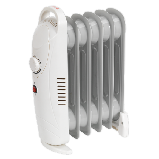 Sealey Oil-Filled Radiator Mini 800W/230V 6 Element Thermostat Control RD800