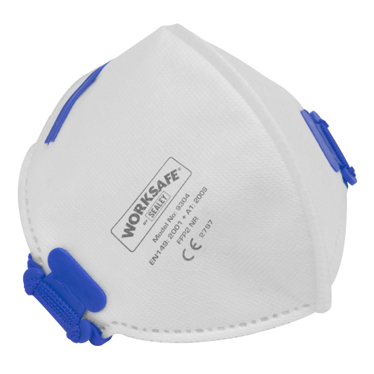 Sealey Worksafe FFP2 Fold Flat Mask Protective Safety For DIY Pack of 10 9304/10