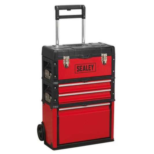 Sealey 3 Compartment Mobile Steel/Composite Toolbox With Extendable Handle AP548