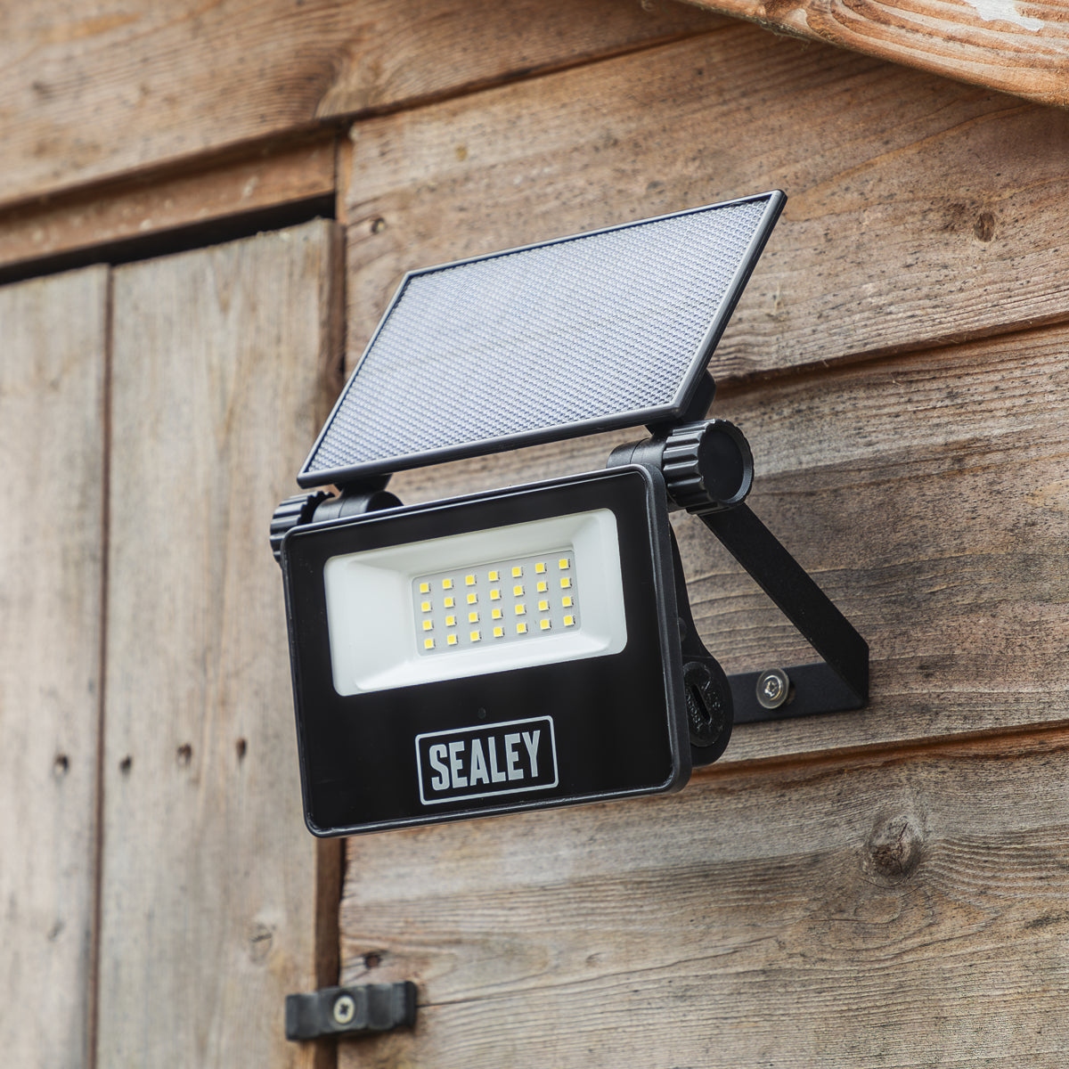 Sealey Extra-Slim Solar Floodlight Torch Lamp With Wall Bracket 20W SMD LED
