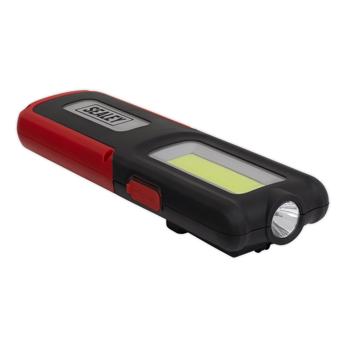 Sealey Rechargeable Inspection Light Lamp 5W COB 3W LED Power Bank Red LED318R