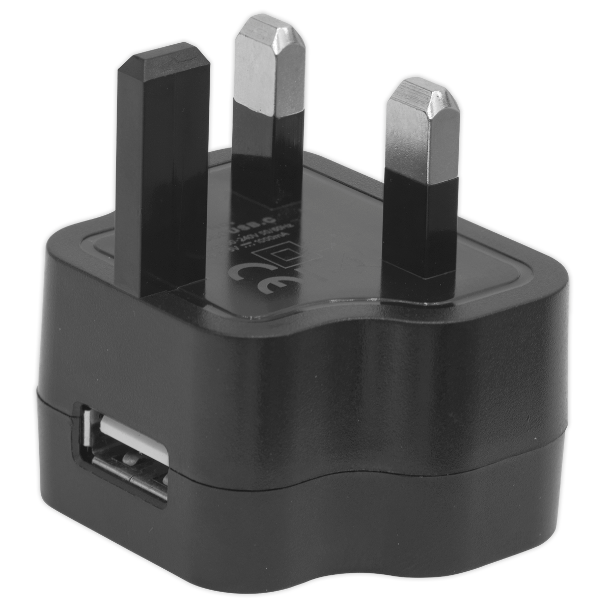 Sealey USB Mains Power Charger Black 5V 1A UK Socket Electrical LED360USB.C