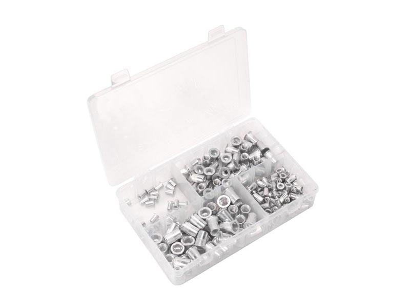 Sealey Threaded Insert Rivet Nut Assortment 200 Pcs M4-M8 Splined Metric AB073TI