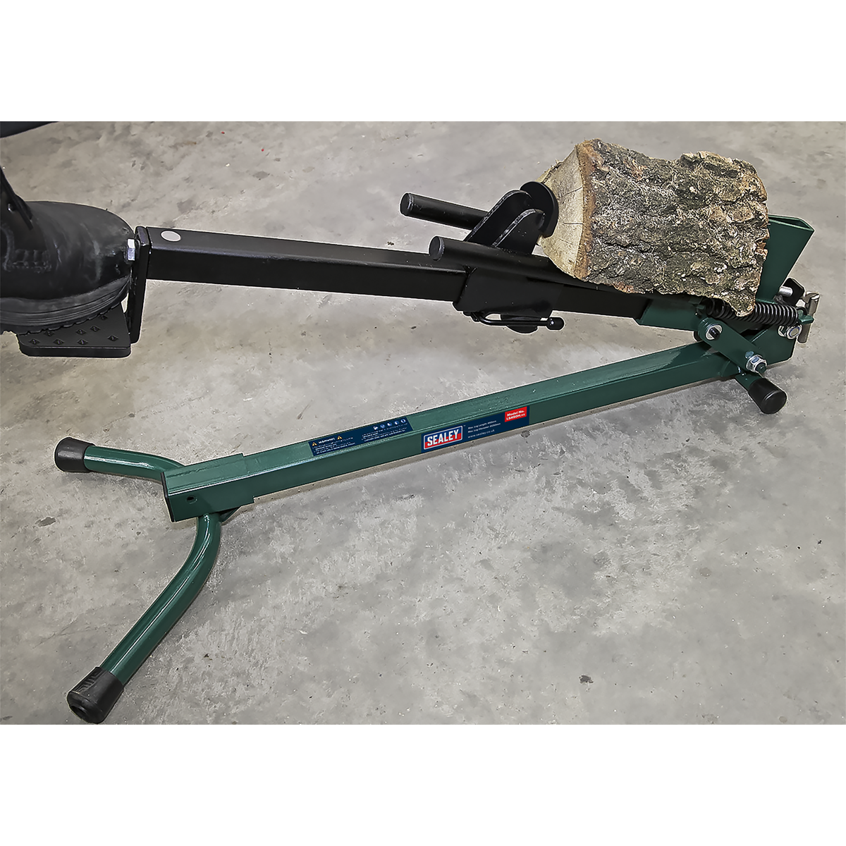 Sealey Log Splitter Foot Operated Heavy Duty Steel Horizontal Green/Black LS450H