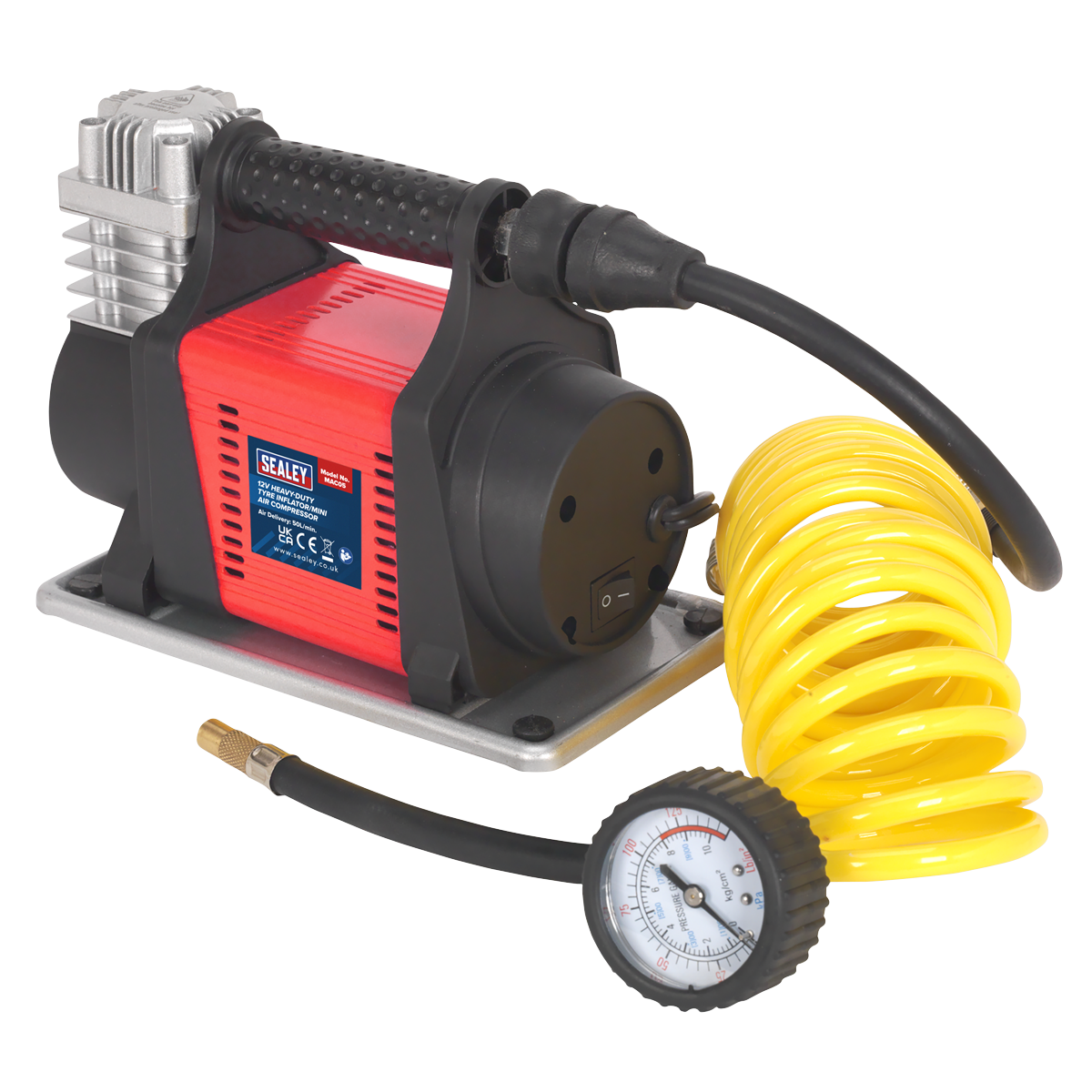 Sealey Heavy Duty Mini Air Compressor 12V Maximum Pressure 100PSI MAC05