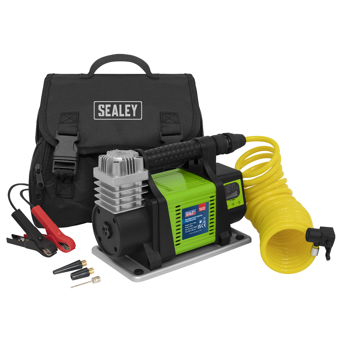Sealey 12V Heavy Duty Digital Tyre Inflator Maximum Pressure 100PSI MAC05D