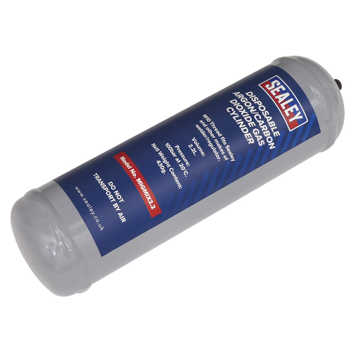 Sealey 430g 2.2L Argon Carbon Dioxide Gas Cylinder Pack Of 4 MIGMIX2.24