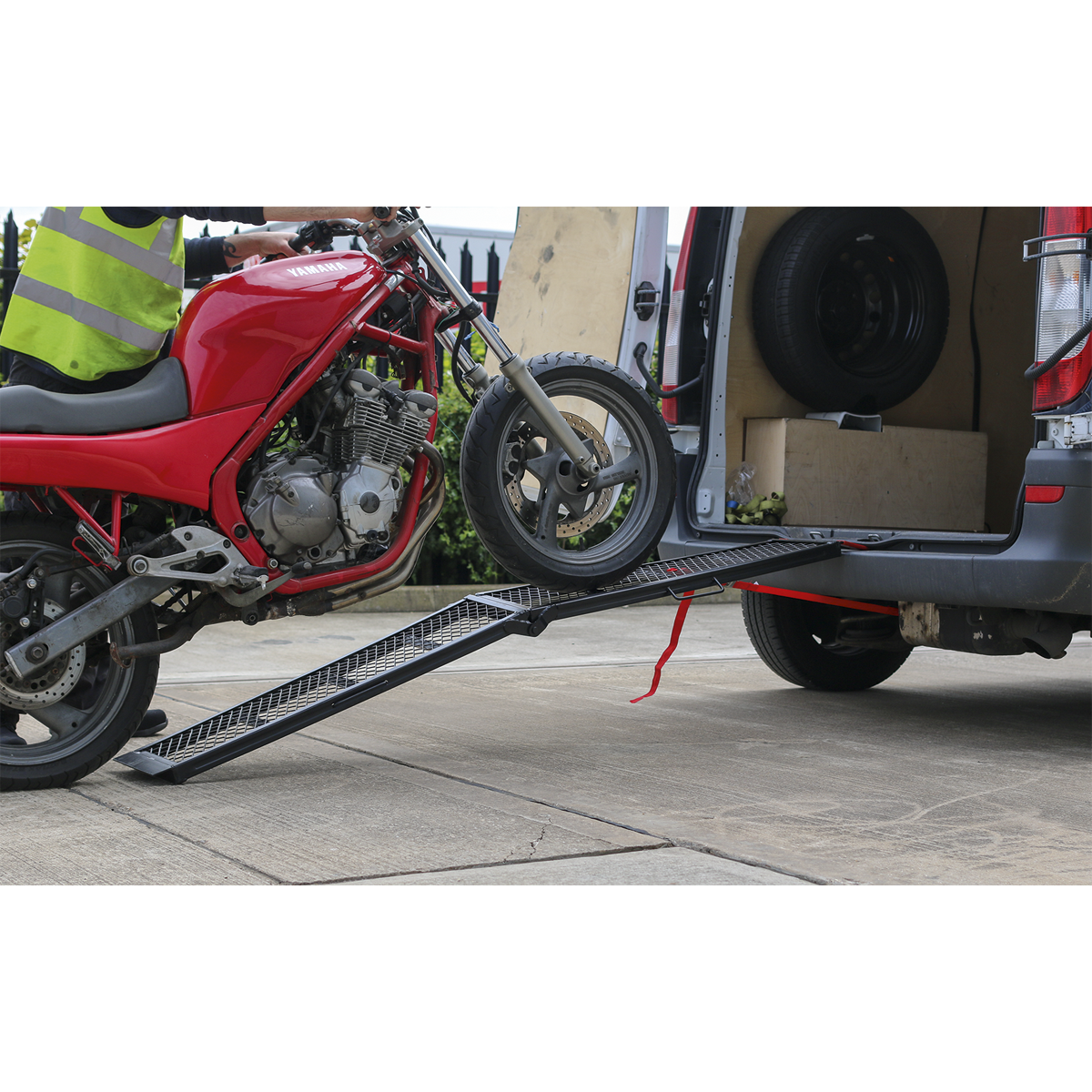 Sealey 360kg Capacity Steel Mesh Folding Loading Ramp Powder Coated Steel MR360