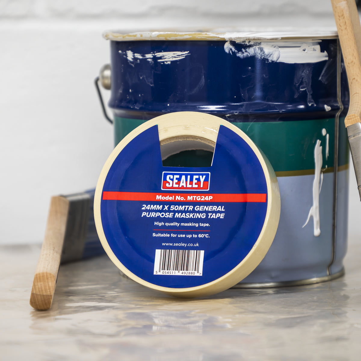 Sealey Masking Tape General Purpose 24mm x 50m Up to 60°C - White MTG24P