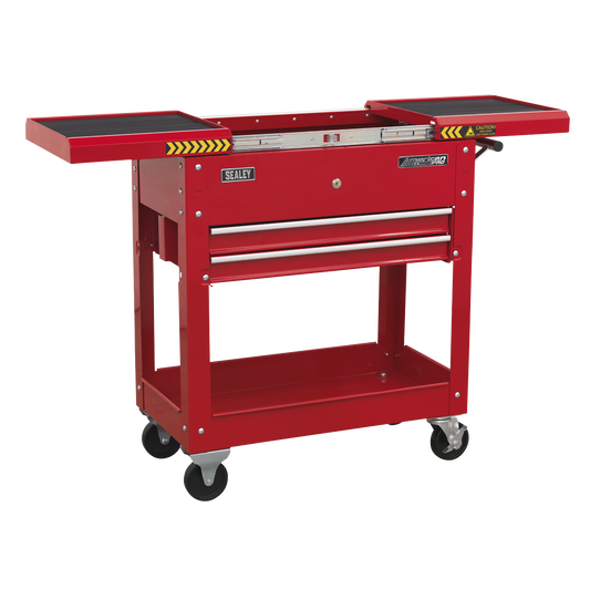Sealey Mobile Tool & Parts Trolley With Lockable Sliding Top - Red AP705M