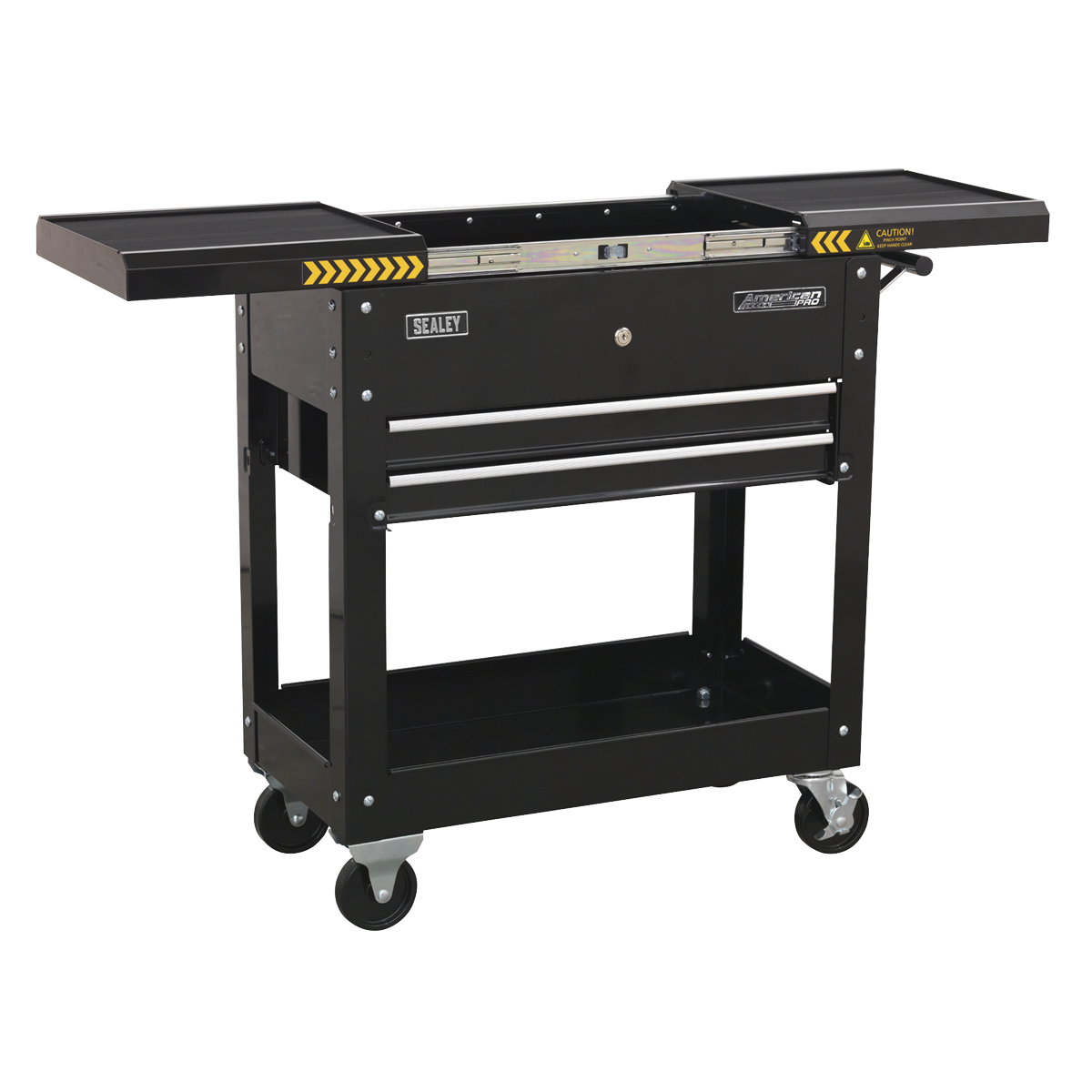 Sealey Mobile Tool & Parts Trolley With Lockable Sliding Top - Black AP705MB