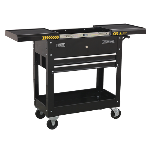 Sealey Mobile Tool & Parts Trolley With Lockable Sliding Top - Black AP705MB