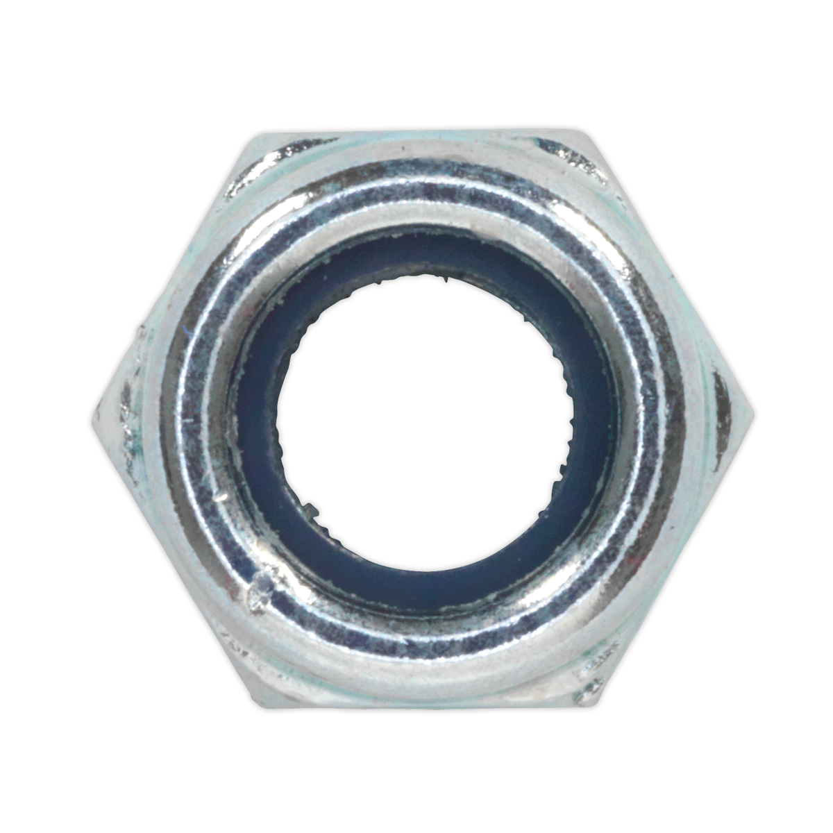Sealey Nylon Lock Nut M6 Zinc Plated DIN 982 With Bag Pack of 100 Silver NLN6
