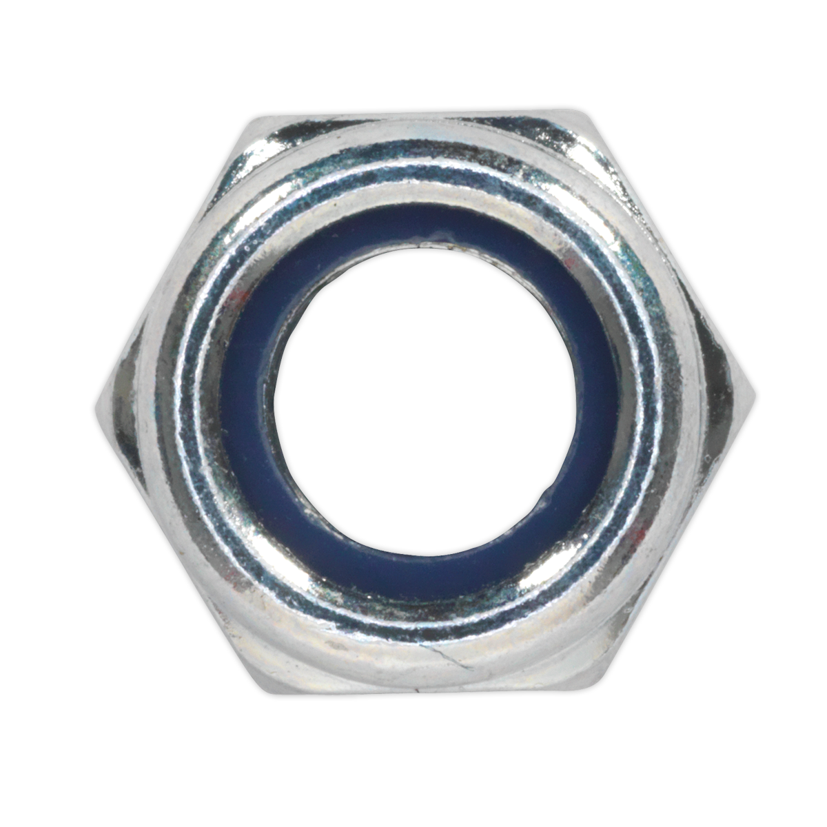 Sealey Nylon Lock Nut M8 Zinc Plated DIN 982 With Bag Pack of 100 Silver NLN8