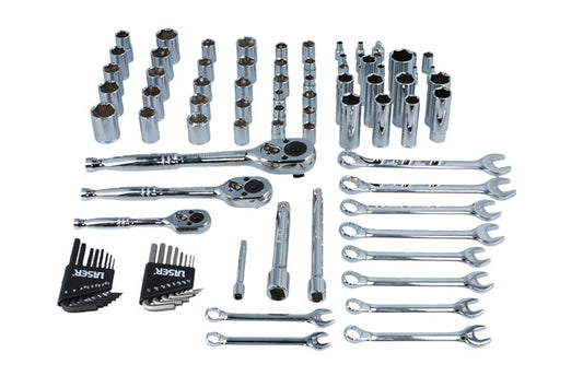 LASER 3500 89 Pieces Socket Wrench Set Chrome Vanadium 1/4" 3/8" 1/2" Drive