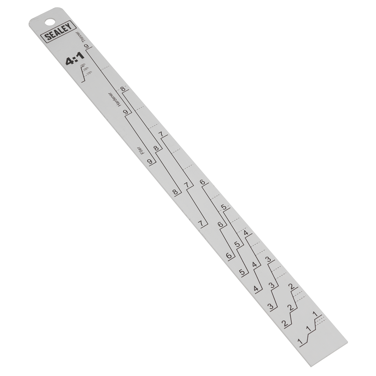 Sealey Aluminium Paint Measuring Stick 2-1/4-1 With Stamped Hole at Top PA04