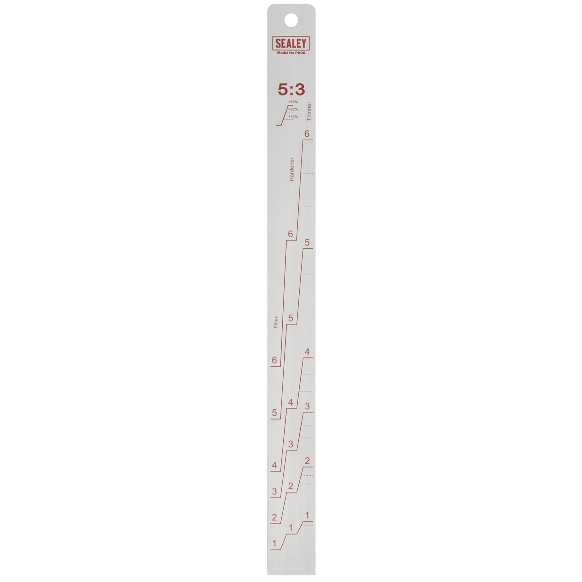 Sealey Aluminium Paint Measuring Stick 5:1 5:3 Ratio Double Side Design PA08