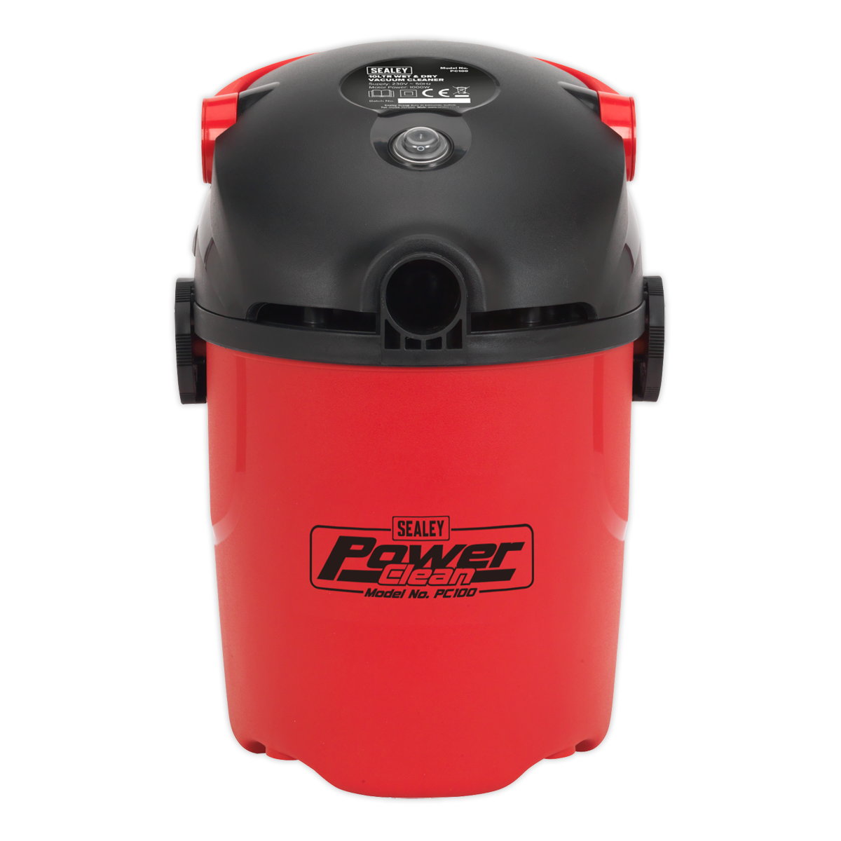 Sealey 230V 1000W Wet & Dry Vacuum Cleaner Lightweight 10L Red/Black PC100