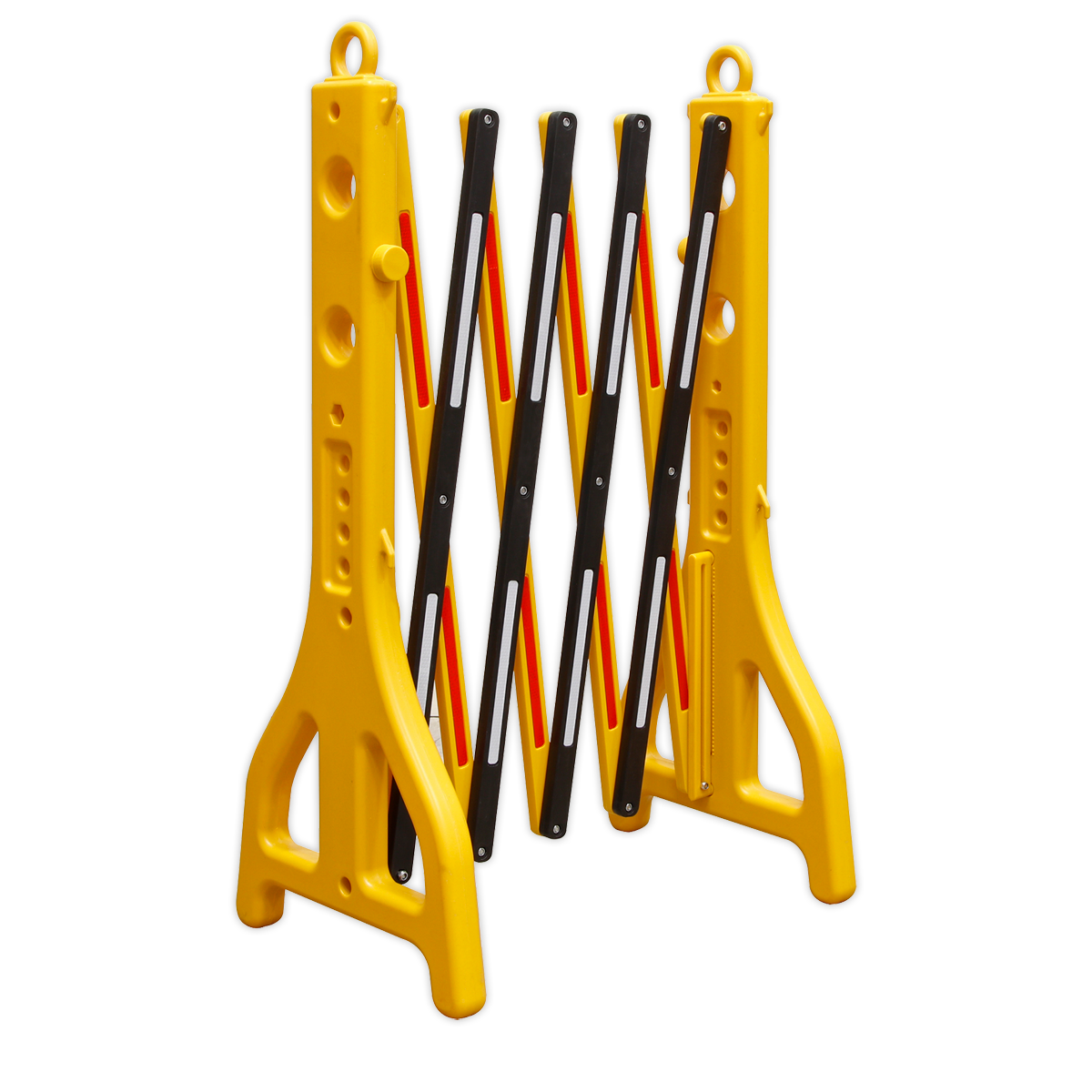 Sealey 2500mm Plastic Folding Barrier Reflective Criss-Crossing Strips PFB2500