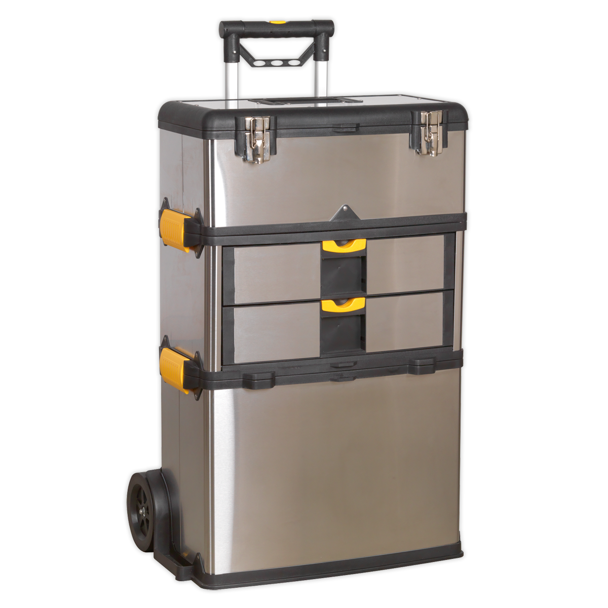 Sealey Mobile Stainless Steel Composite Tool Box Storage 3 Compartments AP855