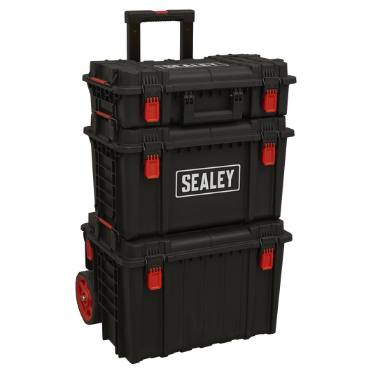 Sealey Mobile Storage System Set 3 Pieces Heavy-Duty Shockproof Plastic AP890
