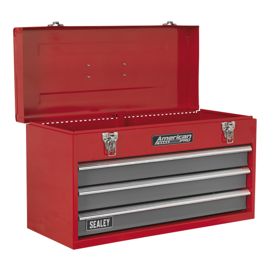 Sealey Topchest 3 Drawers Portable With Ball Bearing Runners - Red/Grey AP9243BB