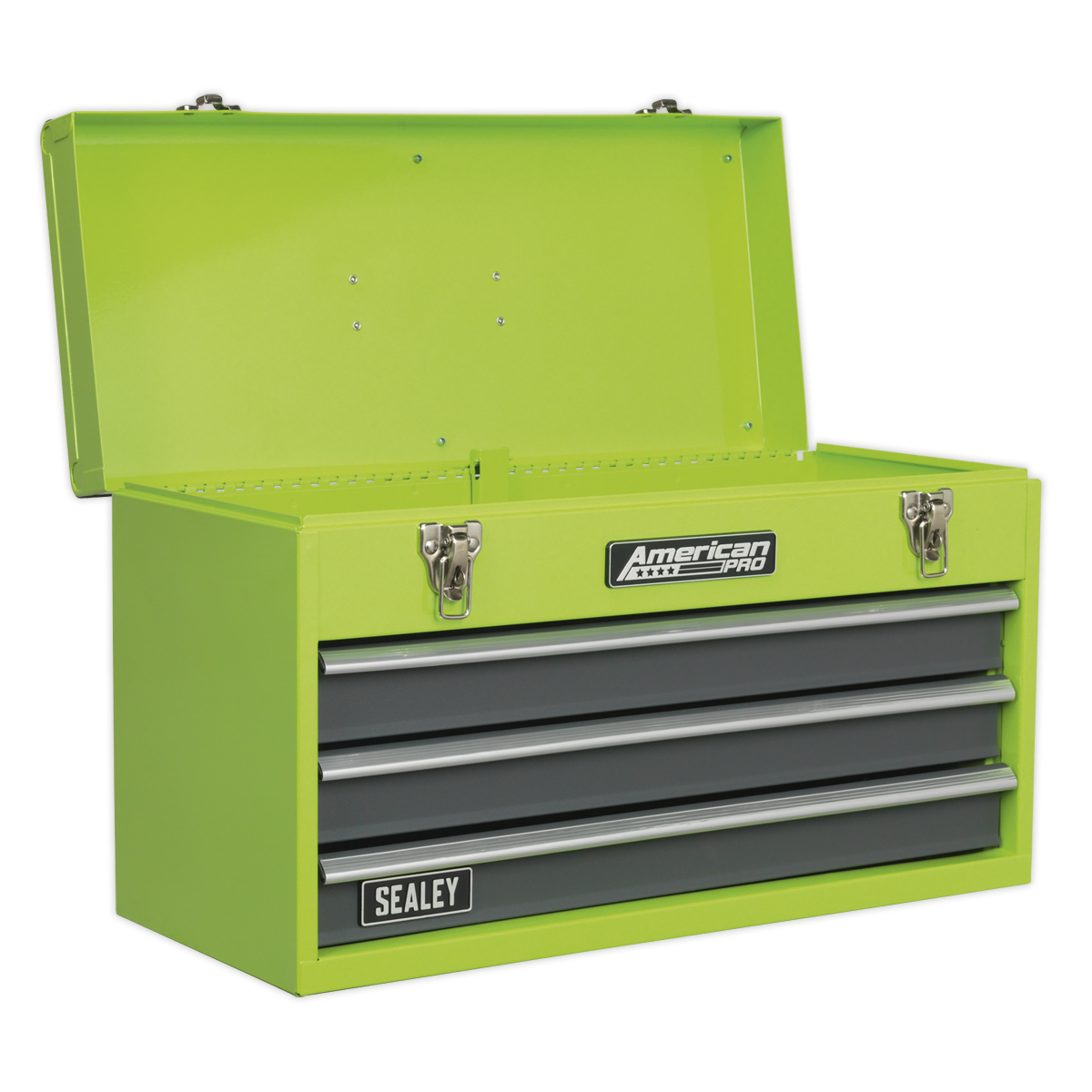 Sealey Tool Chest Box 3 Drawers Portable Ball Bearing Runners HiVis AP9243BBHV